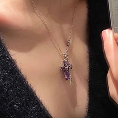 Cross Pendant Necklace and Earrings