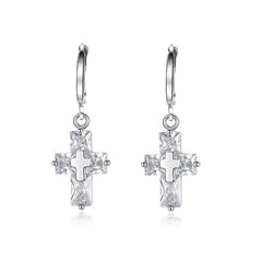 D Earrings Cross Pendant Necklace and Earrings