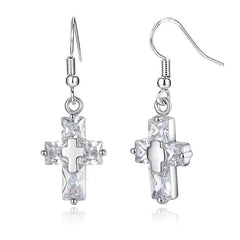 J Cross Pendant Necklace and Earrings