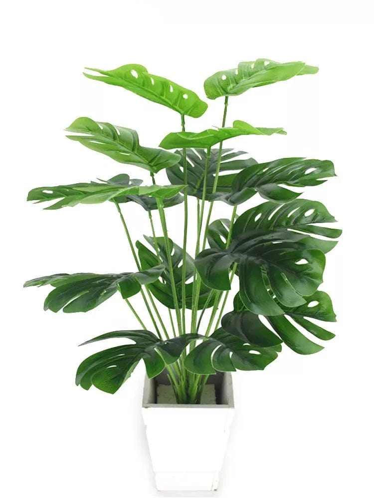 12 leaves green Artificial Monstera Plant