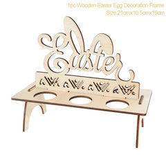 1pc egg shelf 3 Wooden Easter Egg Holder Shelves