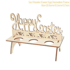 1pc egg shelf 4 Wooden Easter Egg Holder Shelves