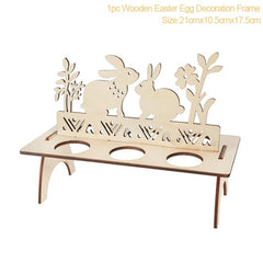 1pc egg shelf 5 Wooden Easter Egg Holder Shelves