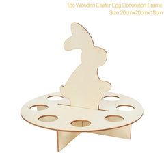 1pc egg shelf 7 Wooden Easter Egg Holder Shelves