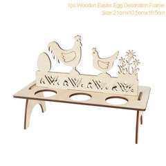 1pc egg shelf Wooden Easter Egg Holder Shelves