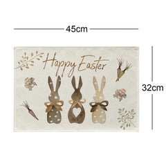 1pcs placemate / as picture Easter Rabbit Table Runner