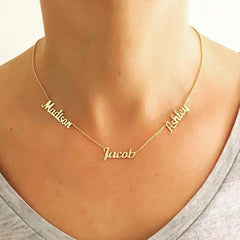 3 name / Gold color / 35cm 1 | Parent Custom Necklace, 1-3 Names