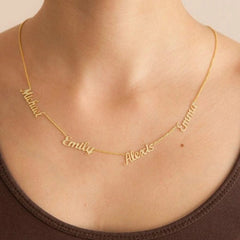 4 name / Gold color / 50cm | Parent Custom Necklace, 1-5 Names