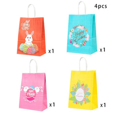 4pcs gift bags A Happy Easter Disposable Tableware