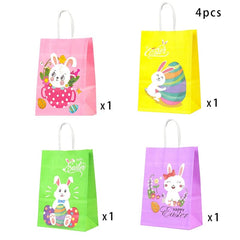 4pcs gift bags B Happy Easter Disposable Tableware