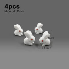 4pcs Red Eye Easter Rabbit Figurines