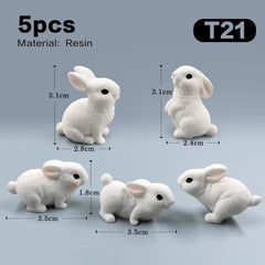 5pcs Rabbit-T21 Easter Rabbit Figurines