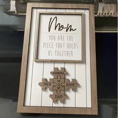 6-10 names / 20x28cm Personalized Puzzle Sign for Mom