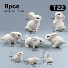 8pcs Rabbit-T22 Easter Rabbit Figurines