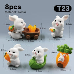 8pcs Rabbit-T23 Easter Rabbit Figurines