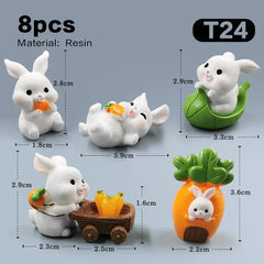 8pcs Rabbit-T24 Easter Rabbit Figurines