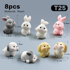 8pcs Rabbit-T25 Easter Rabbit Figurines