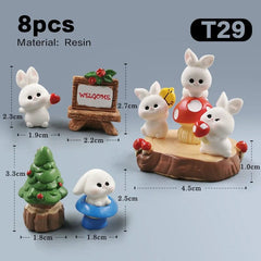 8pcs Rabbit-T29 Easter Rabbit Figurines