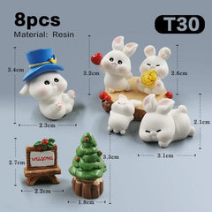 8pcs Rabbit-T30 Easter Rabbit Figurines