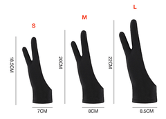 Black / 1Pcs S Two Finger Art Glove