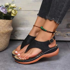 Black / 43 Summer Leather Sandals