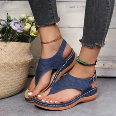 Blue / 39 Summer Leather Sandals