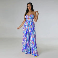 Blue / XXL Strapless Summer Jumpsuit