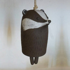 Brown and White / H-Badger Vintage Animal Bell Wind Chimes