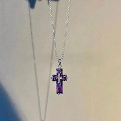 C Cross Pendant Necklace and Earrings