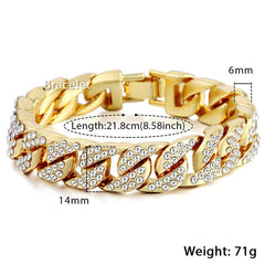 Gold / 20cm Miami Gold Curb Cuban Bracelet