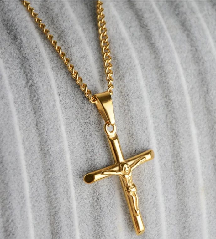 Gold / 60cm-70cm Gold Plated Cross Necklace