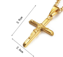 Gold / 60cm-70cm Gold Plated Cross Necklace