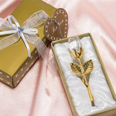 Gold (Box) Crystal Glass Artificial  Rose