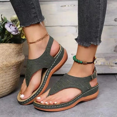 Green / 43 Summer Leather Sandals