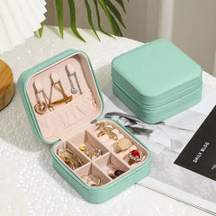 Green Jewelry Zipper Box Storage