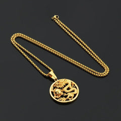 jewelry AL6660-Gold Classic Chinese Style Exquisite Hollow Auspicious Dragon Signet Pendant Necklace for Men Charm Fashion Lucky Amulet Jewelry