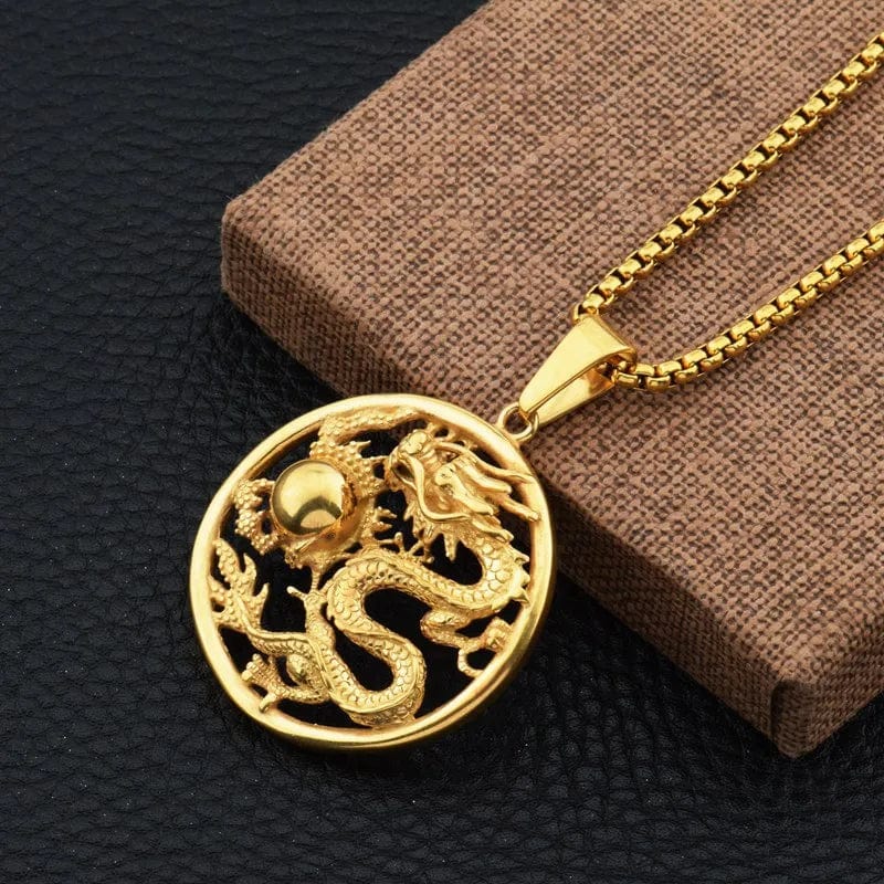 jewelry Classic Chinese Style Exquisite Hollow Auspicious Dragon Signet Pendant Necklace for Men Charm Fashion Lucky Amulet Jewelry