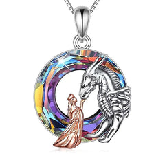 jewelry Rainbow Guardian of the Heart Dragon Necklace