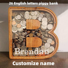 Letter Wooden Piggy Bank