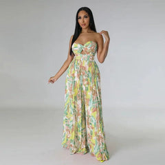 Light Green / XXL Strapless Summer Jumpsuit