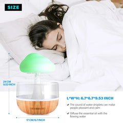 Light Wood Desktop Rain Cloud Humidifier