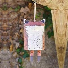 Orange and White / I-Fox Vintage Animal Bell Wind Chimes