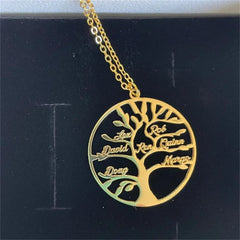 Personalized Tree Of Life Necklace Gift for Mom or Grandmother