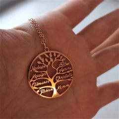 Personalized Tree Of Life Necklace Gift for Mom or Grandmother