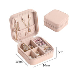 Pink 2 Jewelry Zipper Box Storage