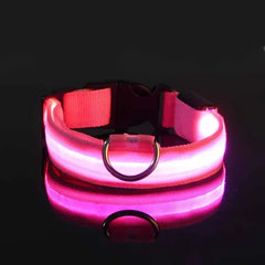 Pink / Extra Small Flashing Glow Dog Collar