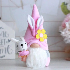 Pink Spring Bunny Gnome