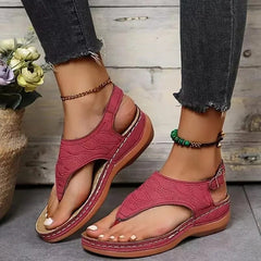 Red / 42 Summer Leather Sandals