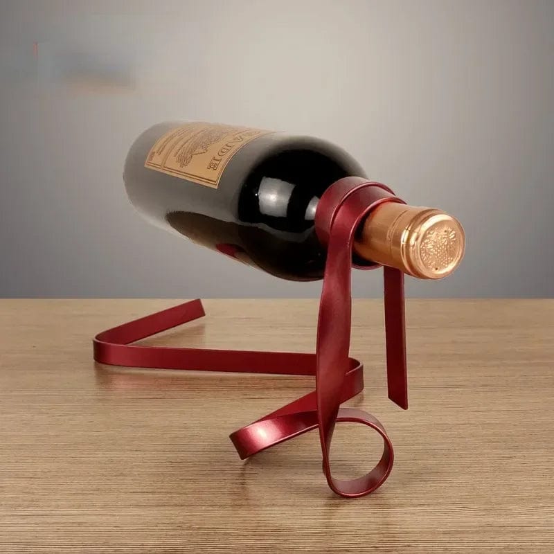 Red Suspended Ribbon Wine Holder