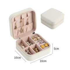 White 2 Jewelry Zipper Box Storage